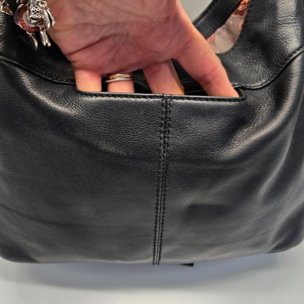 HOBO Pier Slouchy Shoulder Bag Large Black Genuine Leather Hobo Minimalist Boho - Picture 5 of 9